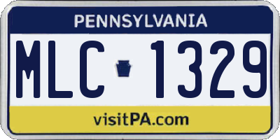 PA license plate MLC1329