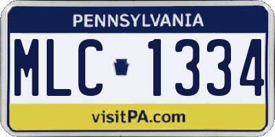PA license plate MLC1334