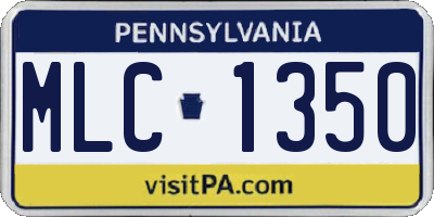 PA license plate MLC1350