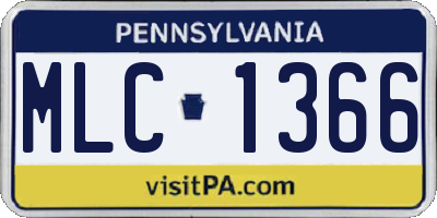 PA license plate MLC1366
