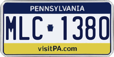 PA license plate MLC1380