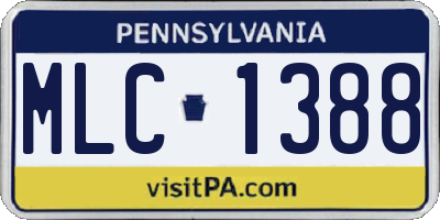 PA license plate MLC1388
