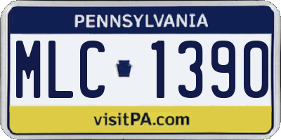 PA license plate MLC1390