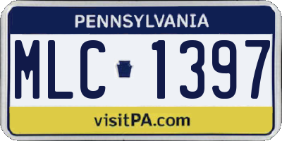 PA license plate MLC1397