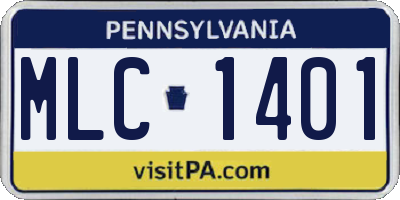 PA license plate MLC1401