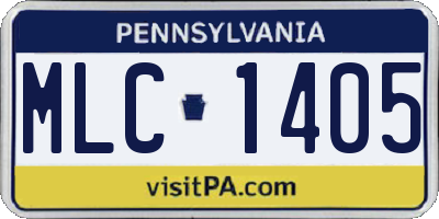 PA license plate MLC1405