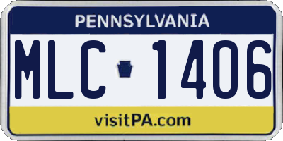 PA license plate MLC1406