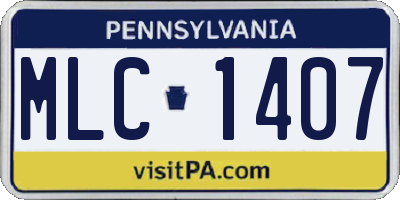 PA license plate MLC1407