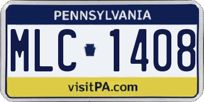 PA license plate MLC1408