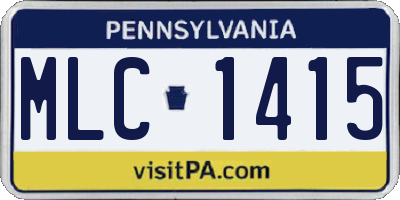 PA license plate MLC1415