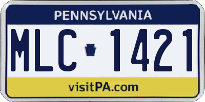 PA license plate MLC1421