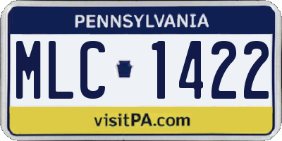 PA license plate MLC1422
