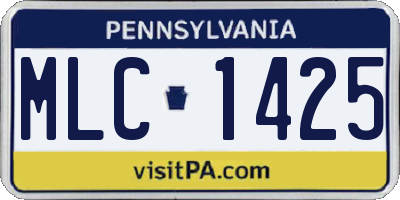 PA license plate MLC1425