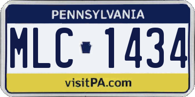 PA license plate MLC1434