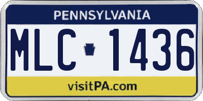 PA license plate MLC1436