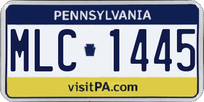 PA license plate MLC1445