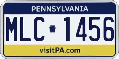 PA license plate MLC1456