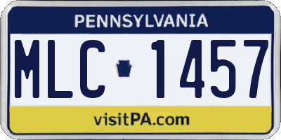 PA license plate MLC1457