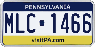 PA license plate MLC1466