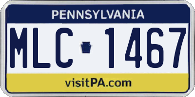 PA license plate MLC1467