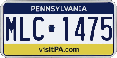 PA license plate MLC1475