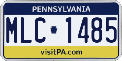 PA license plate MLC1485
