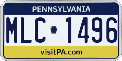 PA license plate MLC1496