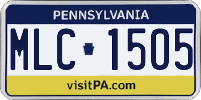 PA license plate MLC1505