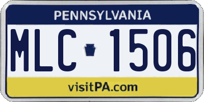 PA license plate MLC1506