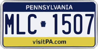PA license plate MLC1507