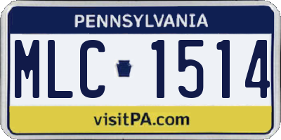 PA license plate MLC1514