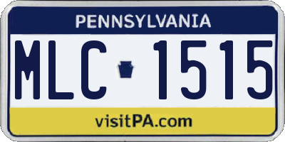 PA license plate MLC1515