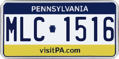 PA license plate MLC1516