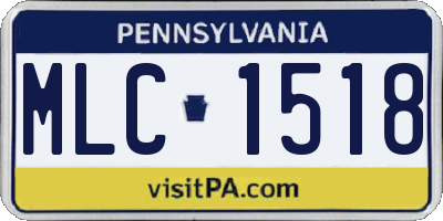 PA license plate MLC1518