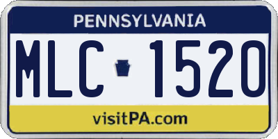 PA license plate MLC1520