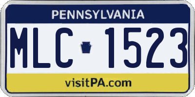 PA license plate MLC1523