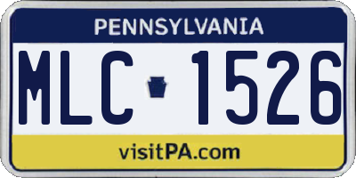 PA license plate MLC1526