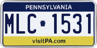 PA license plate MLC1531