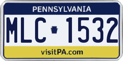 PA license plate MLC1532