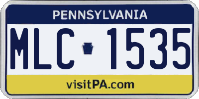 PA license plate MLC1535