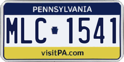 PA license plate MLC1541