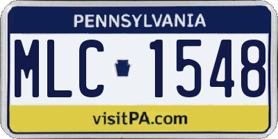 PA license plate MLC1548