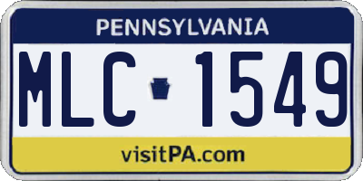 PA license plate MLC1549