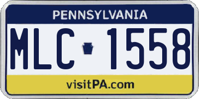 PA license plate MLC1558