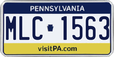 PA license plate MLC1563