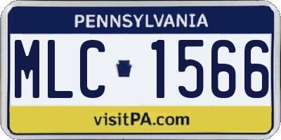 PA license plate MLC1566