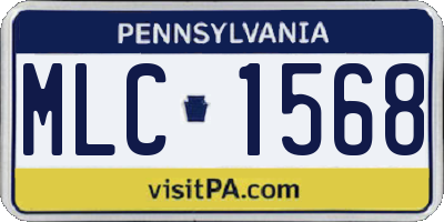 PA license plate MLC1568