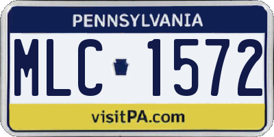 PA license plate MLC1572
