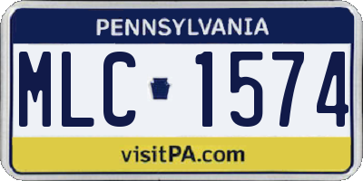 PA license plate MLC1574