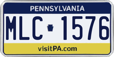 PA license plate MLC1576